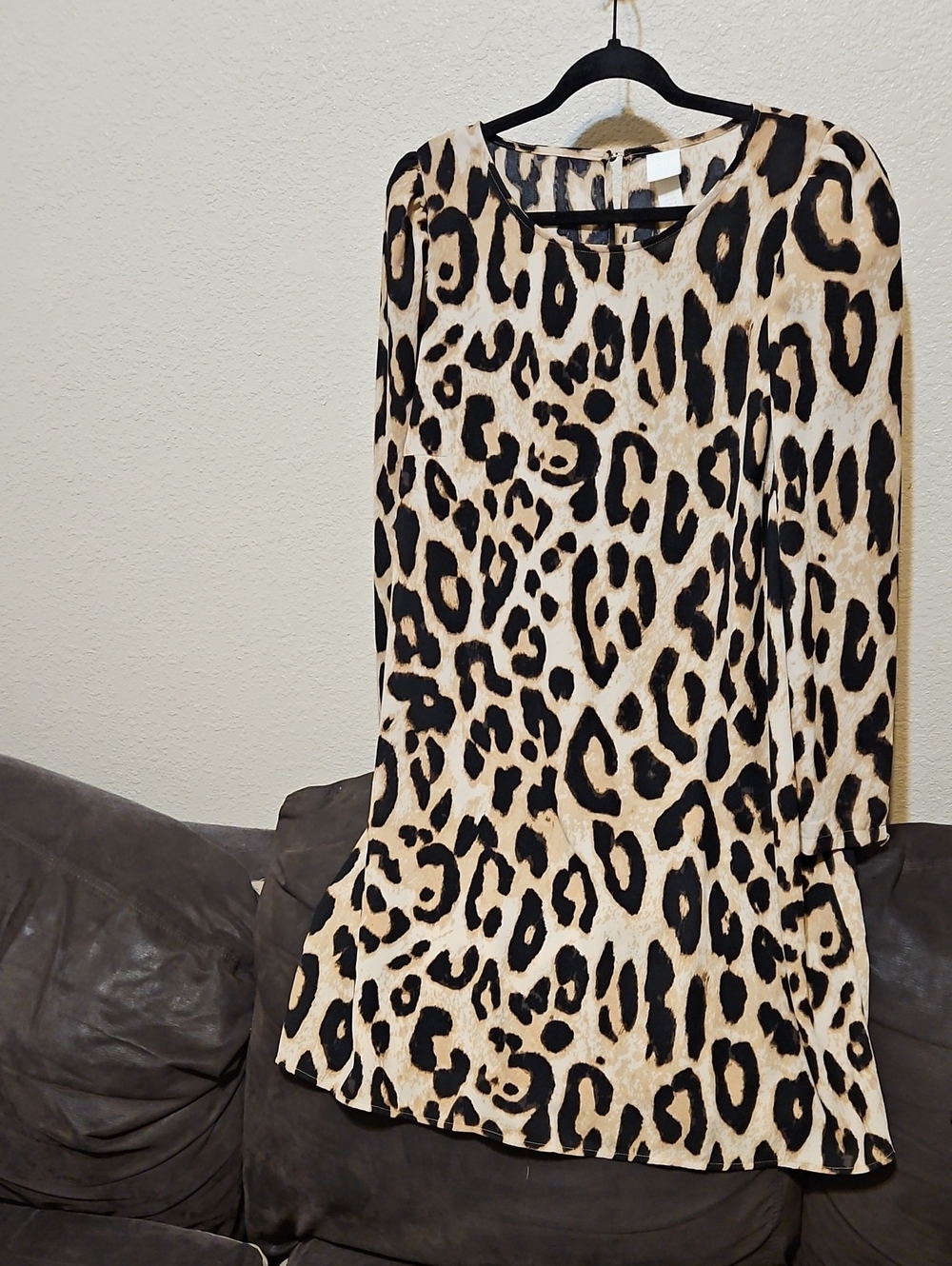 H&M Leopard Print Midi Dress — Black and Tan